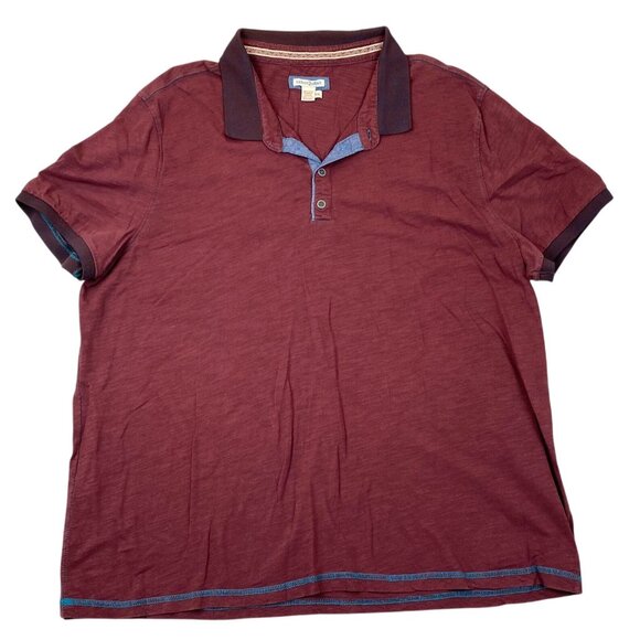 Cabon2Cobalt Mens Polo Shirt XXL Short Sleeve Casual Burgundy Classic Pullover - Picture 1 of 8